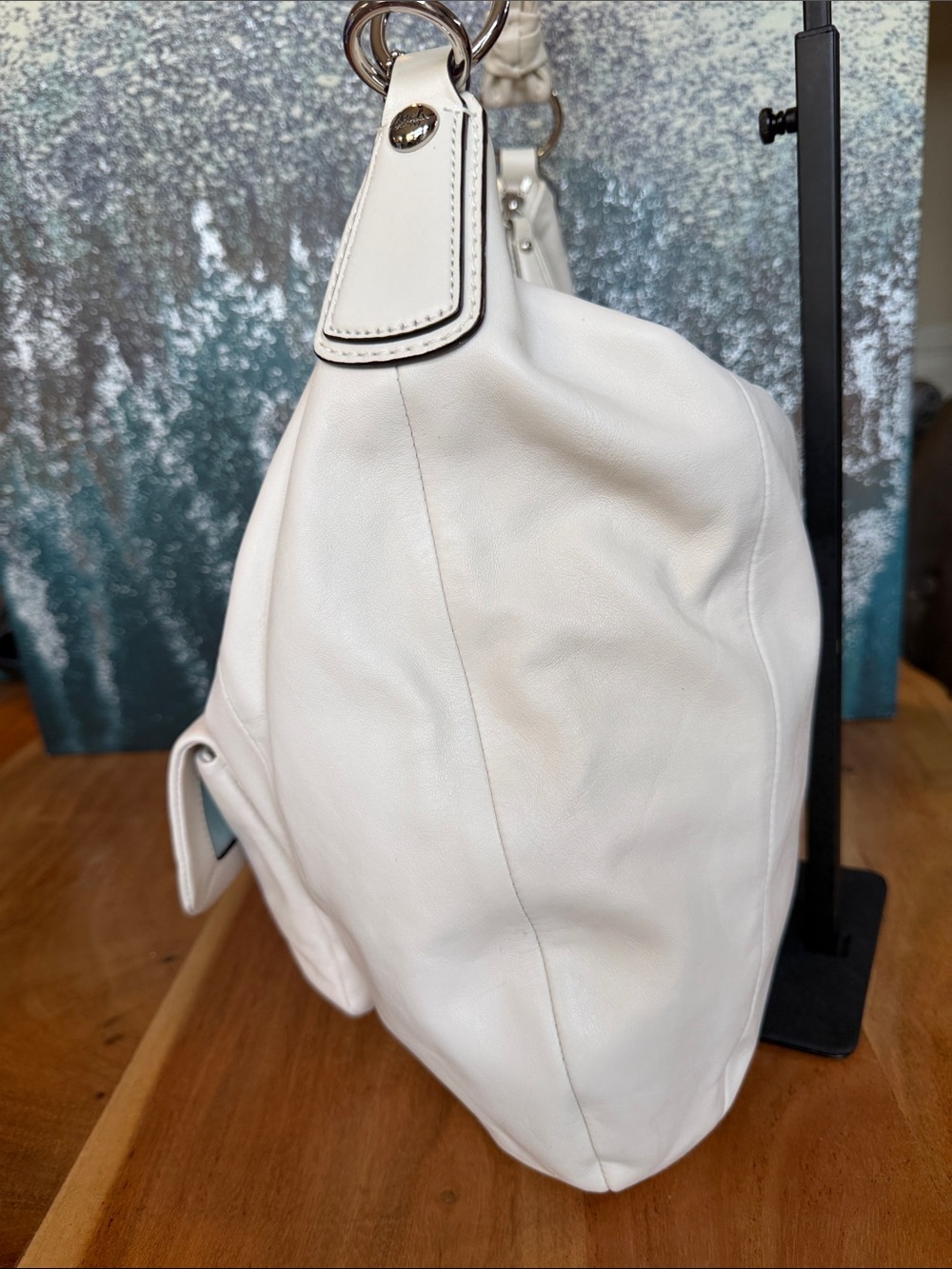 Coach Old Money Y2K 2010 Kristin Slouchy Off White Leather Hobo Bag VGUC - Picture 7 of 16
